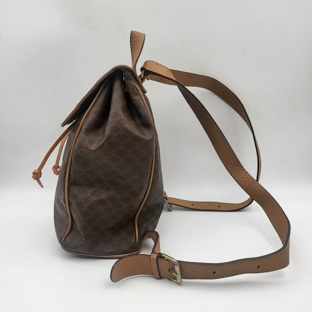 CELINE Macadam Rucksack Backpack Mini canvas leather..Authentic..